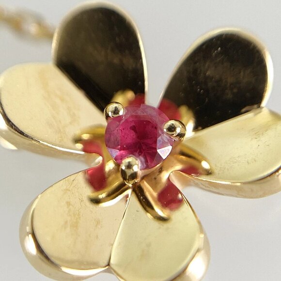 Van Cleef & Arpels Frivole mini VCARP7S800 Rose gold Ruby Necklace - Picture 8 of 14